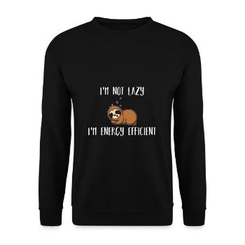Je ne suis pas paresseux, juste efficace en énergie - paresse - Sweat-shirt Unisexe - noir - Devant - Alina (178cm) & Michal (187cm)