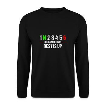Only one down - Motocross, Enduro, Biker, Motorcycle - Unisex Sweatshirt - black - Front - Alina (178cm) & Michal (187cm)
