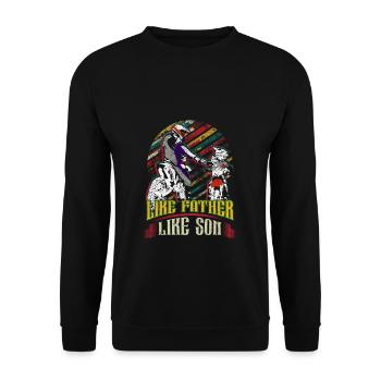 Vater und Sohn Motorcross Supercross Vater Sohn - Unisex Pullover - Schwarz - Vorne - Alina (178cm) & Michal (187cm)