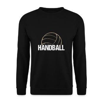 Handball - Beachball Volleyball Gift - Unisex Sweatshirt - black - Front - Alina (178cm) & Michal (187cm)