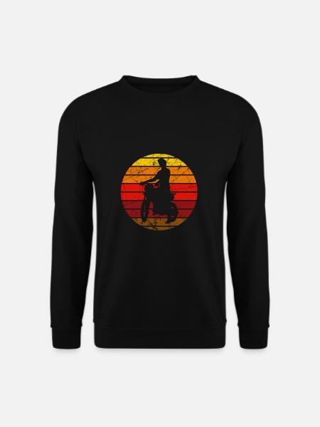Motocross retro, Enduro, Biker, Motorrad - Unisex Pullover - Schwarz