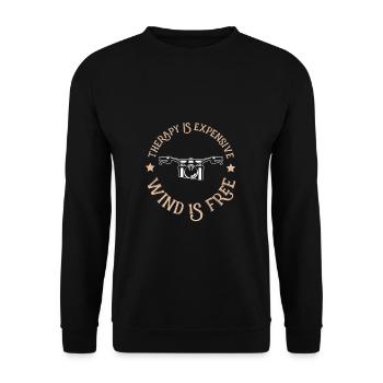 Wind is free - Motocross Enduro Biker Motorcycle - Unisex Sweatshirt - black - Front - Alina (178cm) & Michal (187cm)