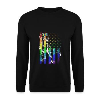 Drôle de T-Rex Gay Pride drapeau des dinosaures Gay - Sweat-shirt Unisexe - noir - Devant - Alina (178cm) & Michal (187cm)