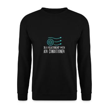 Relationship with air conditioner Climate heat cool - Unisex Sweatshirt - black - Front - Alina (178cm) & Michal (187cm)