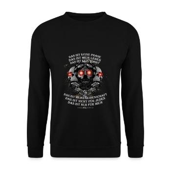 TRIKE / Meine Leidenschaft Trike fahren, SHIRT - Unisex Pullover - Schwarz - Vorne - Alina (178cm) & Michal (187cm)