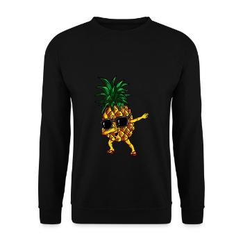 Dabbende Pineapple Pineapple Dabbing Summer Gift - Unisex Sweatshirt - black - Front - Alina (178cm) & Michal (187cm)