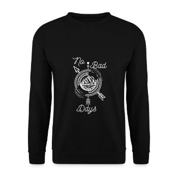 Wandern Wanderer Bergsteiger Berg Natur Geschenk - Unisex Pullover - Schwarz - Vorne - Alina (178cm) & Michal (187cm)