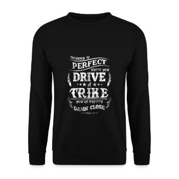 TRIKE KINGS / NOBODY IS PERFECT, TRIKER SPRUCH - Unisex Sweatshirt - black - Front - Alina (178cm) & Michal (187cm)