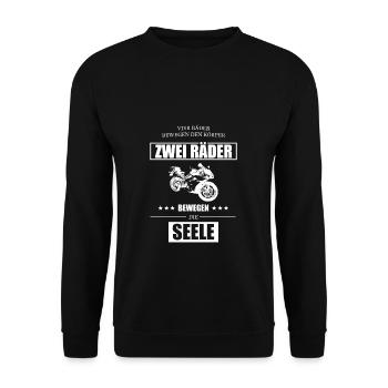 Motorrad Leidenschaft - Unisex Pullover - Schwarz - Vorne - Alina (178cm) & Michal (187cm)