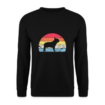 Bouledogue Français Vintage Chiens Joli Cadeau - Sweat-shirt Unisexe - noir - Devant - Alina (178cm) & Michal (187cm)