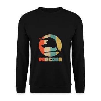 Parcour Sport Extrême Sport Salto Cadeau - Sweat-shirt Unisexe - noir - Devant - Alina (178cm) & Michal (187cm)