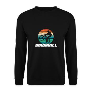 Downhill, mountain bike, gift, MTB - Unisex Sweatshirt - black - Front - Alina (178cm) & Michal (187cm)