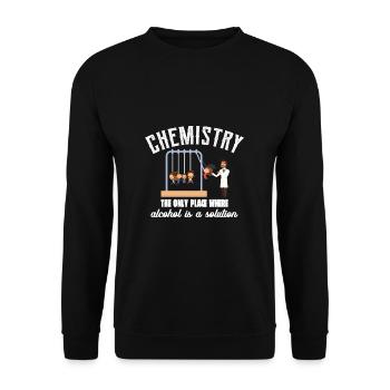 Chemistry alcohol - teacher school professor chemistry - Unisex Sweatshirt - black - Front - Alina (178cm) & Michal (187cm)