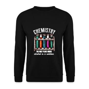 Chemistry alcohol - teacher school professor chemistry - Unisex Sweatshirt - black - Front - Alina (178cm) & Michal (187cm)