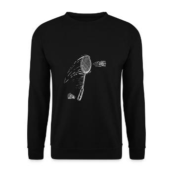 Badminton, Federball, Netz, Schläger, Geschenk - Unisex Pullover - Schwarz - Vorne - Alina (178cm) & Michal (187cm)