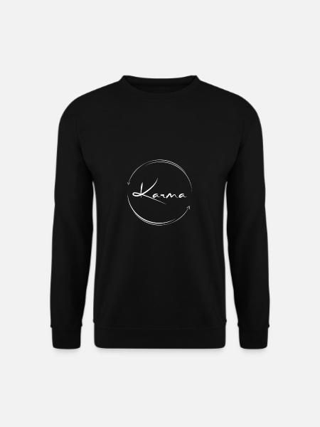 Karma trifft jeden! Karma kommt immer wieder - Unisex Pullover - Schwarz