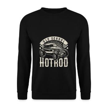 Hotrod Vintage Oldtimer Gift Old School Car - Voiture ancienne - Sweat-shirt Unisexe - noir - Devant - Alina (178cm) & Michal (187cm)