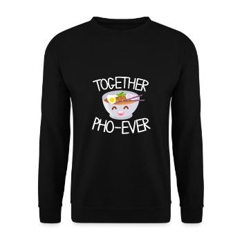 Pho ever - Vietnam, soupe, soupe aux nouilles - Sweat-shirt Unisexe - noir - Devant - Alina (178cm) & Michal (187cm)