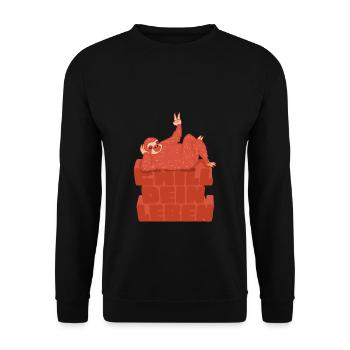 Faultier Faultiere Chill dein Leben Geschenk - Unisex Pullover - Schwarz - Vorne - Alina (178cm) & Michal (187cm)