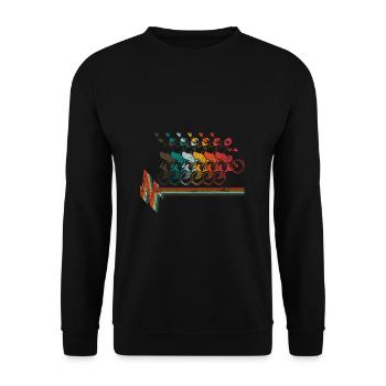 BMX Vintage BMX Heartbeat Bike Gift Retro - Sweat-shirt Unisexe - noir - Devant - Alina (178cm) & Michal (187cm)