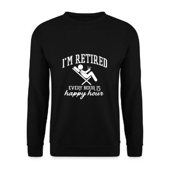 Je suis à la retraite - retraité, retraité, rente, fermeture - Sweat-shirt Unisexe - noir - Devant - Alina (178cm) & Michal (187cm)