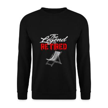 The legend has retired - retiree, pensioner, pension - Unisex Sweatshirt - black - Front - Alina (178cm) & Michal (187cm)