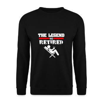The legend has retired - retiree, pensioner, pension - Unisex Sweatshirt - black - Front - Alina (178cm) & Michal (187cm)