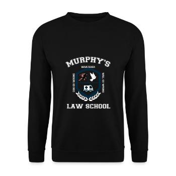 Murphys Gesetz Fehler Experiment Unfall Geschenke - Unisex Pullover - Schwarz - Vorne - Alina (178cm) & Michal (187cm)