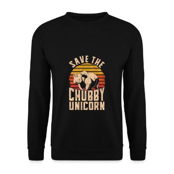Rettet Das Dicke Einhorn Tier Chubby Unicorn Liebe - Unisex Pullover - Schwarz - Vorne - Alina (178cm) & Michal (187cm)
