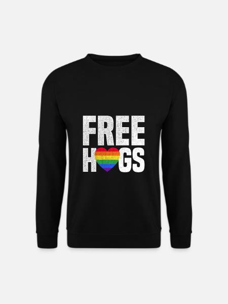 Free Hugs Gay LGBT Pride Regenbogen Herz Geschenk - Unisex Pullover - Schwarz