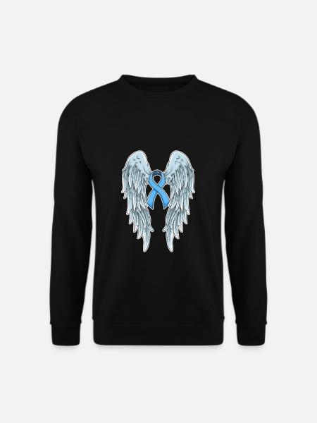 Prostate Cancer Angel Wings Ribbon prostate cancer - Unisex Sweatshirt - black