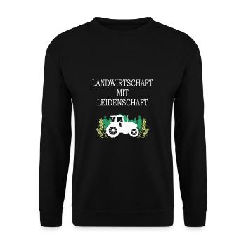 Landwirtschaft mit Leidenschaft - Unisex Pullover - Schwarz - Vorne - Alina (178cm) & Michal (187cm)