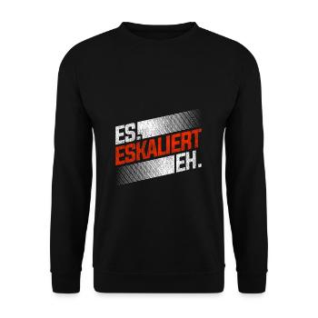 ES ESKALIERT EH - Unisex Pullover - Schwarz - Vorne - Alina (178cm) & Michal (187cm)