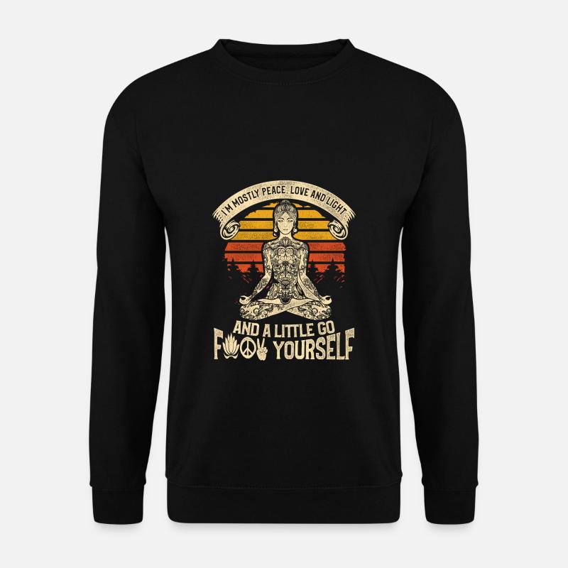 I am Mostly Peace Love And Light Vintage Woman - Unisex Pullover - Schwarz
