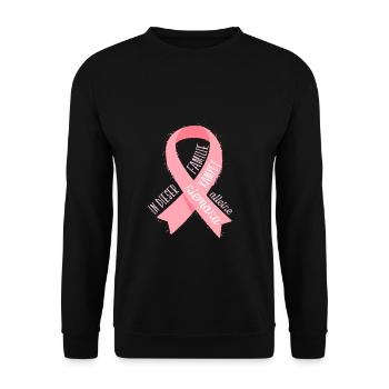 Krebs Krank Unterstützung Hilfe Familie Geschenk - Unisex Pullover - Schwarz - Vorne - Alina (178cm) & Michal (187cm)