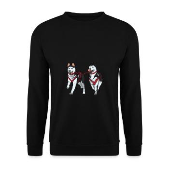 Cadeau pour chien Husky Sibérien - Sweat-shirt Unisexe - noir - Devant - Alina (178cm) & Michal (187cm)