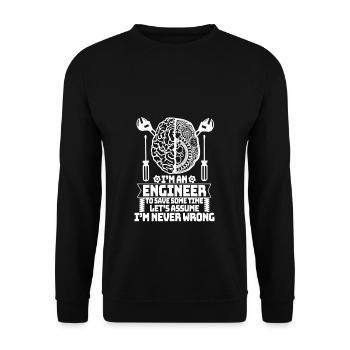 Diplôme d'ingénieur diplôme d'ingénieur cadeau - Sweat-shirt Unisexe - noir - Devant - Alina (178cm) & Michal (187cm)