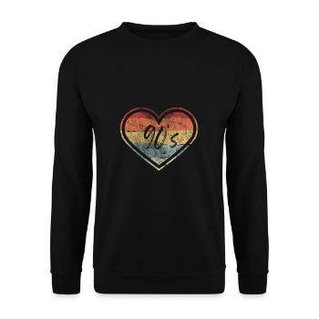 Amour rétro vintage des années 90 - Sweat-shirt Unisexe - noir - Devant - Alina (178cm) & Michal (187cm)