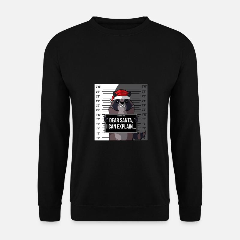Waschbär Weihnachten Gefängnis Geschenk - Unisex Pullover - Schwarz