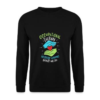 Occupational Therapy Erghotherapy Occupational Therapist - Unisex Sweatshirt - black - Front - Alina (178cm) & Michal (187cm)