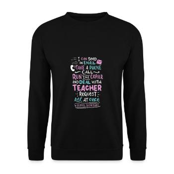 School Secretary - Unisex Sweatshirt - black - Front - Alina (178cm) & Michal (187cm)