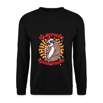 Sloth Christmas Christmas sloths gift - Unisex Sweatshirt - black - Front - Alina (178cm) & Michal (187cm)
