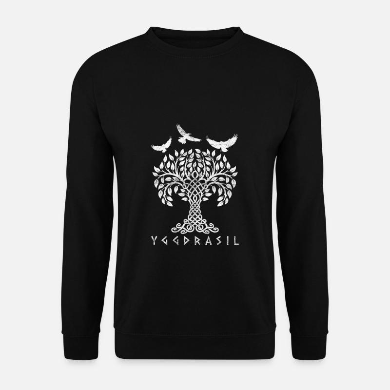 Yggdrasil der Weltenbaum Odins Raben Geschenk - Unisex Pullover - Schwarz