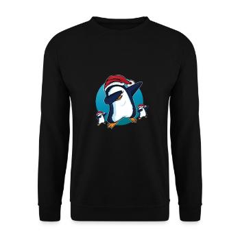Dabbing Penguin Dab Dance Gift Birthday - Unisex Sweatshirt - black - Front - Alina (178cm) & Michal (187cm)