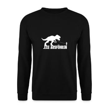 Exe Run Computer Science Admin Gift Birthday - Unisex Sweatshirt - black - Front - Alina (178cm) & Michal (187cm)