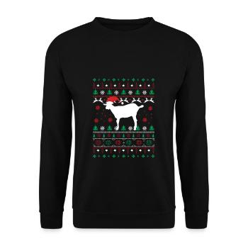 Chèvre de Noël Noël laid - Sweat-shirt Unisexe - noir - Devant - Alina (178cm) & Michal (187cm)