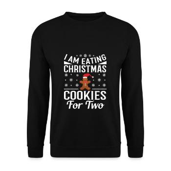 JE MANGE DES COOKIES DE NOËL POUR DEUX IDÉES CADEAUX - Sweat-shirt Unisexe - noir - Devant - Alina (178cm) & Michal (187cm)