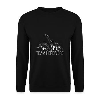 Team Herbivore Vegan Pflanzenfresser Dino Veganer - Unisex Sweatshirt - black - Front - Alina (178cm) & Michal (187cm)