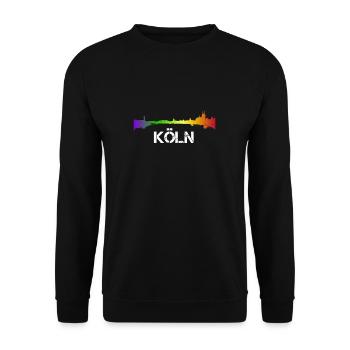 Cologne Carnival Cathedral Rhine Rainbow - Men, Women - Unisex Sweatshirt - black - Front - Alina (178cm) & Michal (187cm)
