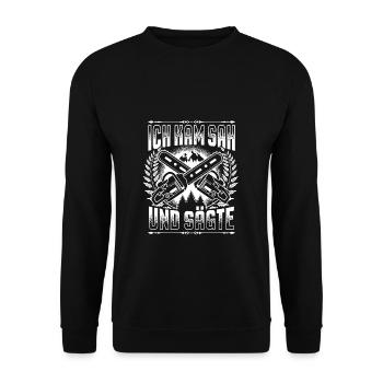 Cadeau de bois bûcheron forestier Woodman - Sweat-shirt Unisexe - noir - Devant - Alina (178cm) & Michal (187cm)